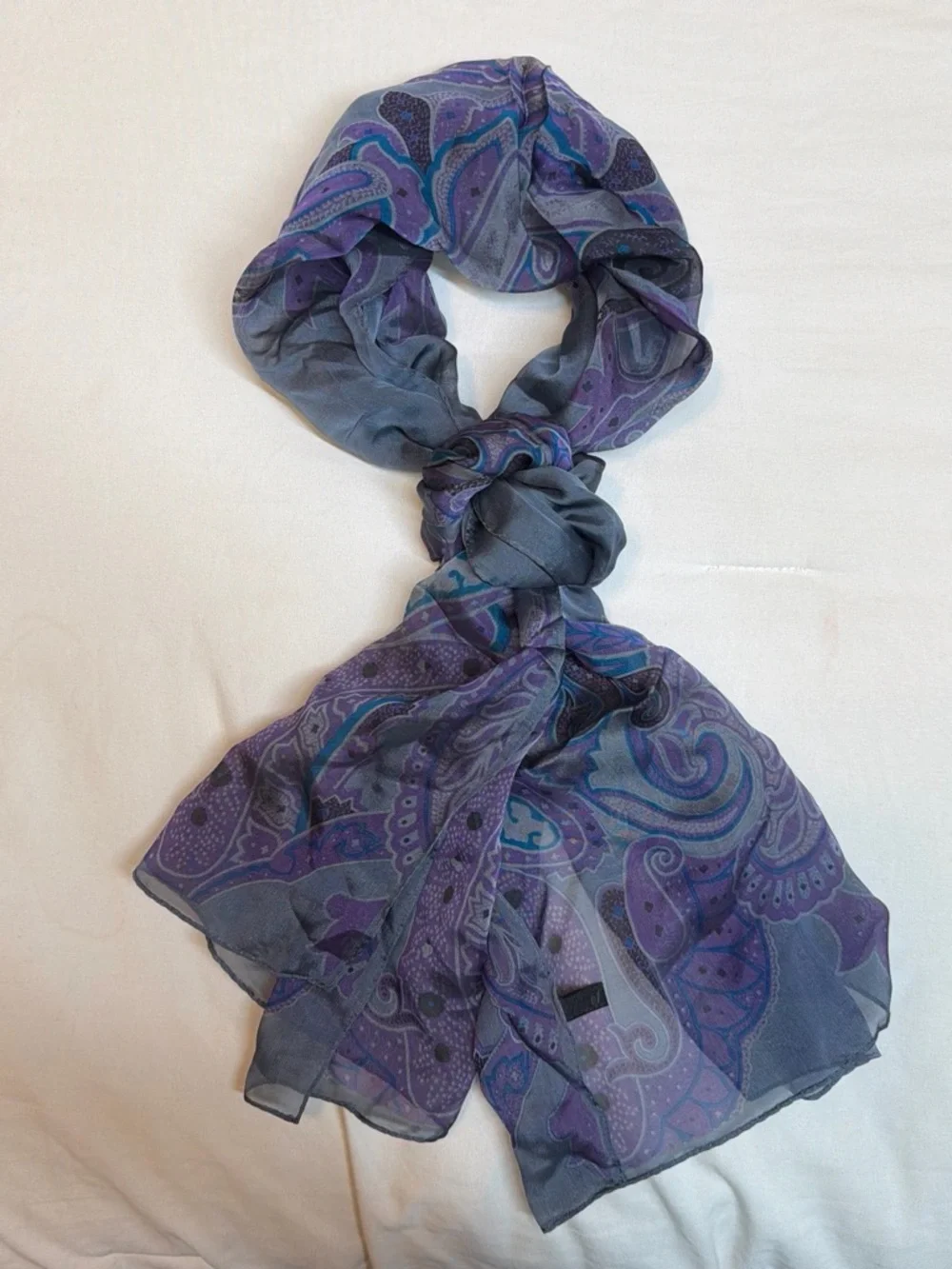 Sheer Purple Paisley Women's Scarf - Lightweight